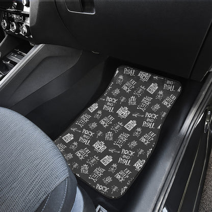 Rock And Roll Music Pattern Print Front and Back Car Floor Mats