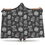 Rock And Roll Music Pattern Print Hooded Blanket