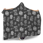 Rock And Roll Music Pattern Print Hooded Blanket