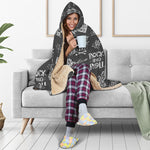 Rock And Roll Music Pattern Print Hooded Blanket