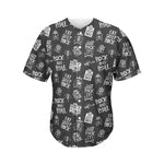 Rock And Roll Music Pattern Print Men's Baseball Jersey
