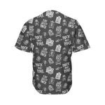 Rock And Roll Music Pattern Print Men's Baseball Jersey
