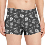 Rock And Roll Music Pattern Print Men's Boxer Briefs