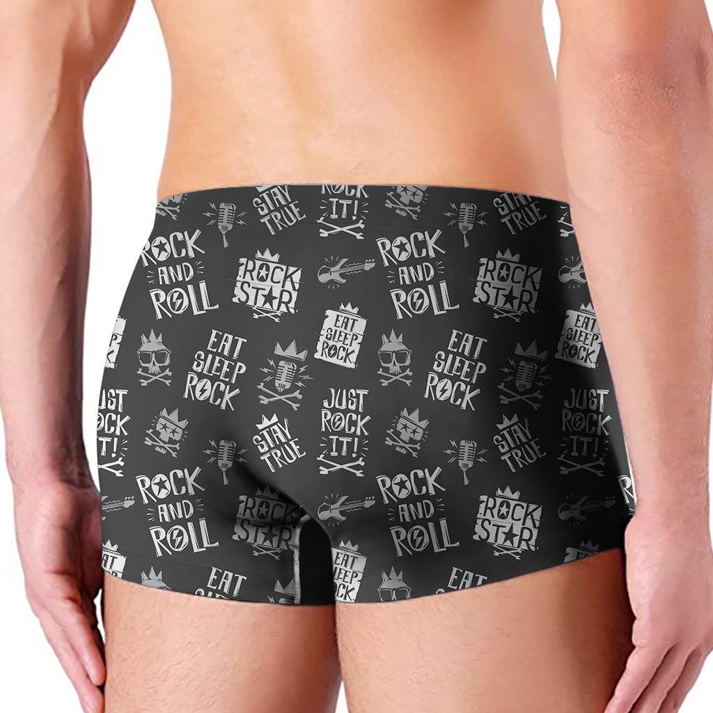 Rock And Roll Music Pattern Print Men's Boxer Briefs