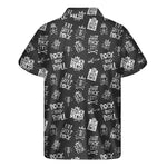 Rock And Roll Music Pattern Print Men's Short Sleeve Shirt