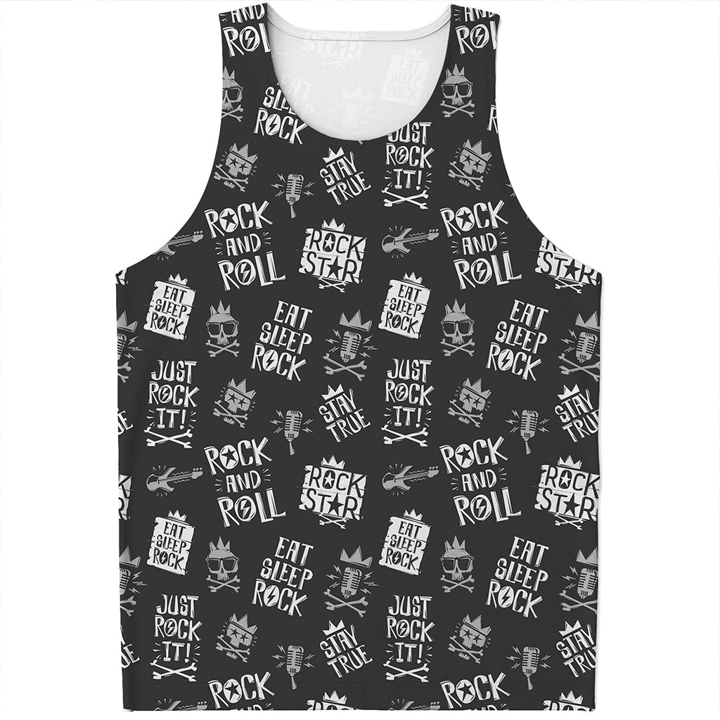 Rock And Roll Music Pattern Print Men's Tank Top
