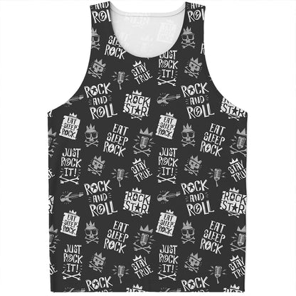 Rock And Roll Music Pattern Print Men's Tank Top