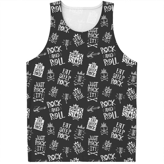 Rock And Roll Music Pattern Print Men's Tank Top