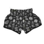 Rock And Roll Music Pattern Print Muay Thai Boxing Shorts