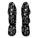Rock And Roll Music Pattern Print Muay Thai Shin Guard