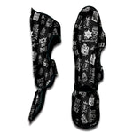 Rock And Roll Music Pattern Print Muay Thai Shin Guard