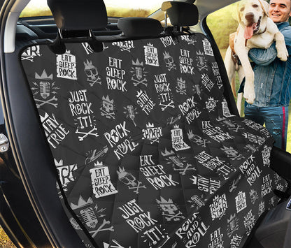 Rock And Roll Music Pattern Print Pet Car Back Seat Cover