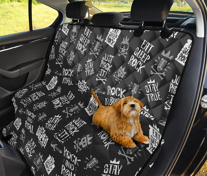 Rock And Roll Music Pattern Print Pet Car Back Seat Cover