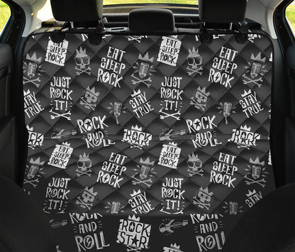 Rock And Roll Music Pattern Print Pet Car Back Seat Cover
