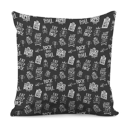 Rock And Roll Music Pattern Print Pillow Cover