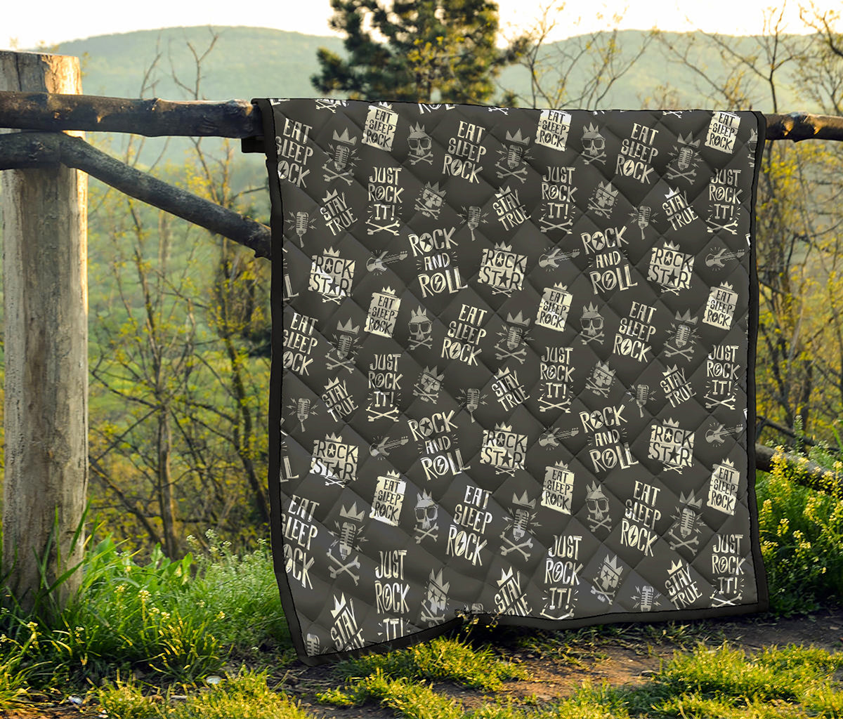 Rock And Roll Music Pattern Print Quilt