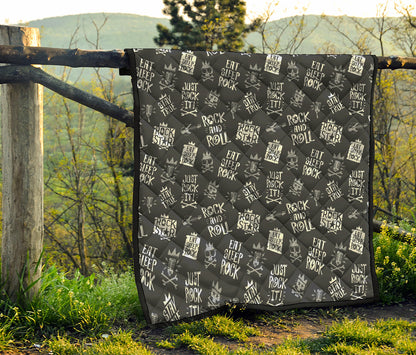 Rock And Roll Music Pattern Print Quilt