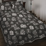 Rock And Roll Music Pattern Print Quilt Bed Set