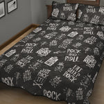 Rock And Roll Music Pattern Print Quilt Bed Set