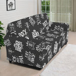 Rock And Roll Music Pattern Print Sofa Cover