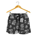 Rock And Roll Music Pattern Print Women's Shorts