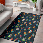 Rockets And Stars Pattern Print Area Rug
