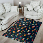Rockets And Stars Pattern Print Area Rug