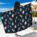 Rockets And Stars Pattern Print Beach Sarong Wrap