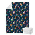 Rockets And Stars Pattern Print Blanket