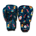 Rockets And Stars Pattern Print Boxing Gloves