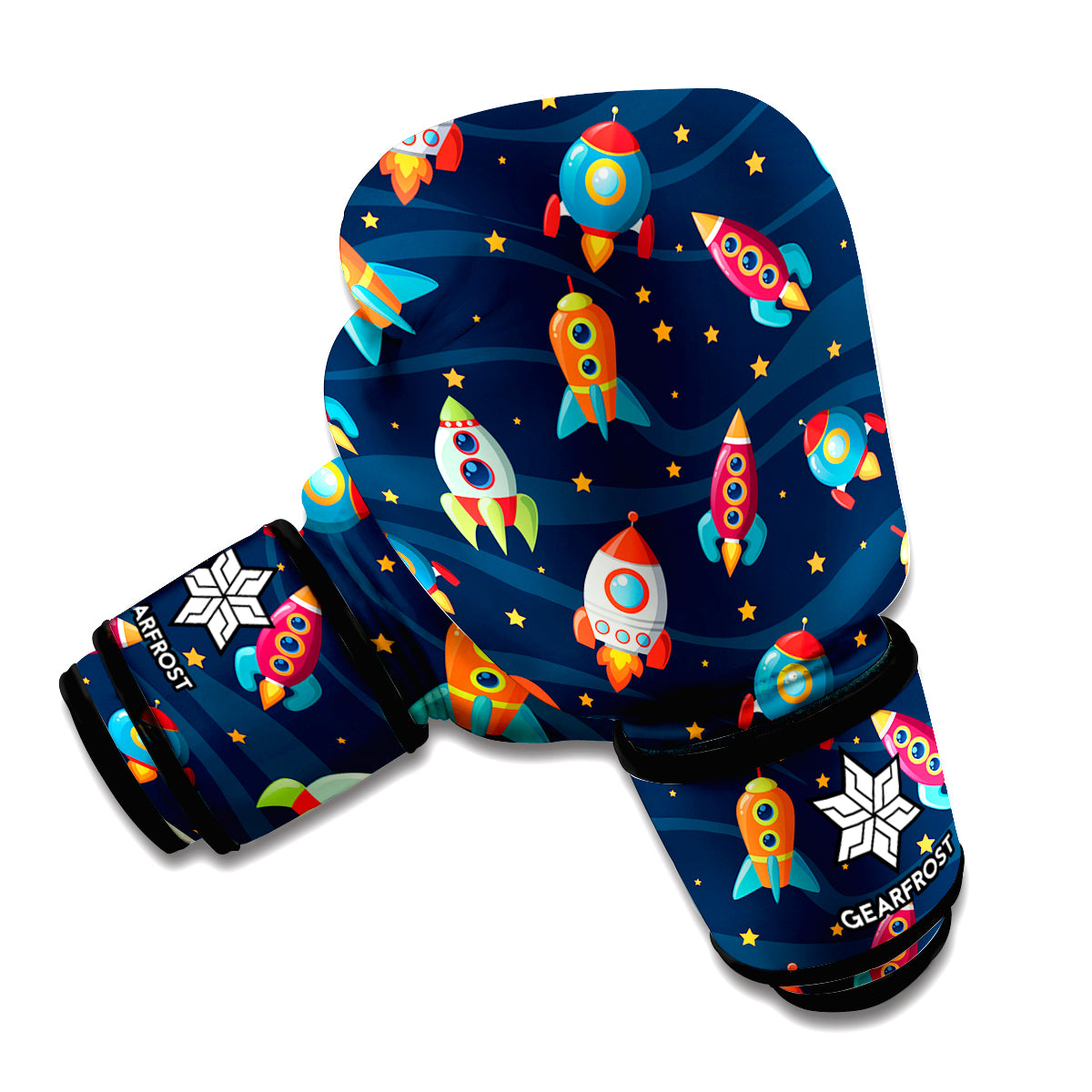 Rockets And Stars Pattern Print Boxing Gloves