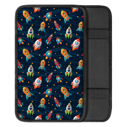 Rockets And Stars Pattern Print Car Center Console Cover