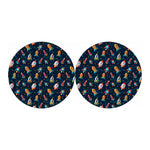 Rockets And Stars Pattern Print Car Coasters