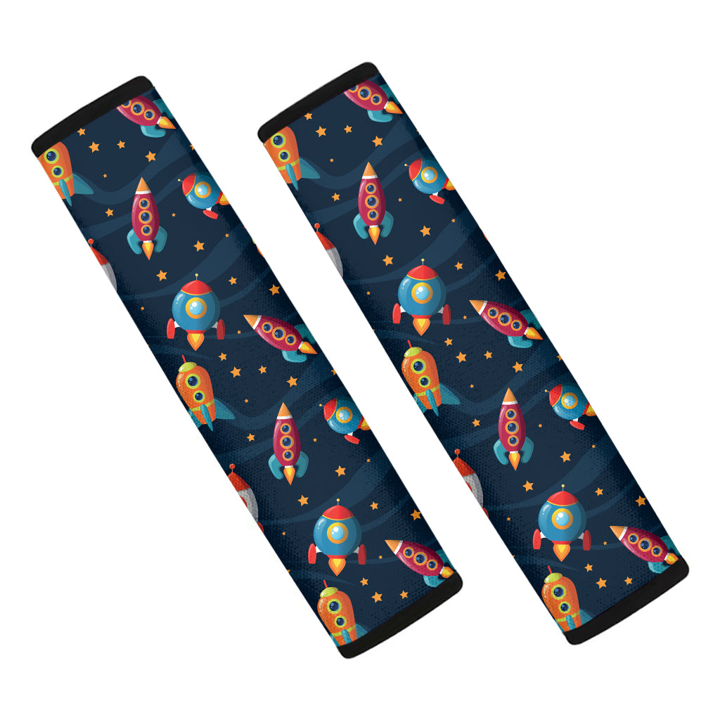 Rockets And Stars Pattern Print Car Seat Belt Covers