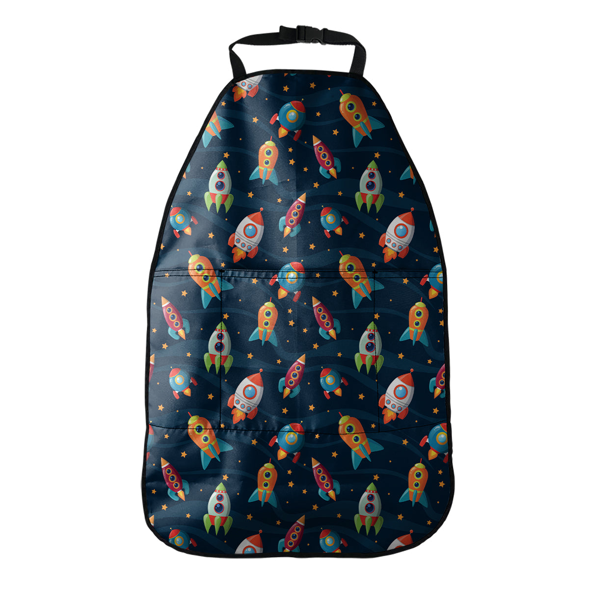 Rockets And Stars Pattern Print Car Seat Organizers