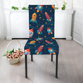 Rockets And Stars Pattern Print Dining Chair Slipcover