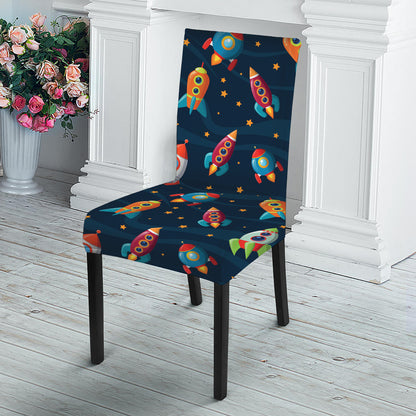 Rockets And Stars Pattern Print Dining Chair Slipcover