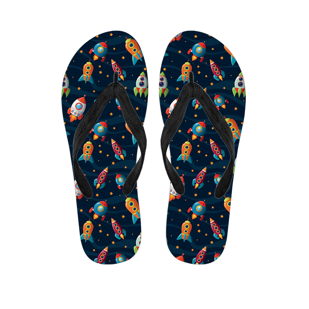 Rockets And Stars Pattern Print Flip Flops