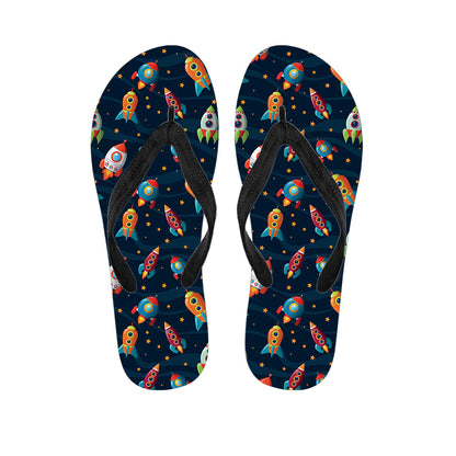 Rockets And Stars Pattern Print Flip Flops