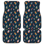 Rockets And Stars Pattern Print Front and Back Car Floor Mats
