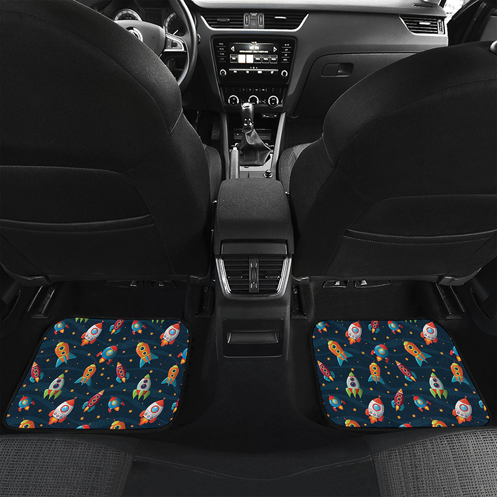 Rockets And Stars Pattern Print Front and Back Car Floor Mats