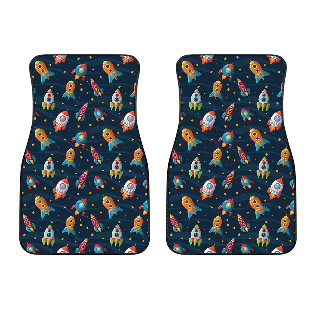 Rockets And Stars Pattern Print Front Car Floor Mats