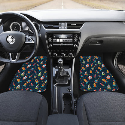 Rockets And Stars Pattern Print Front Car Floor Mats