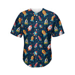 Rockets And Stars Pattern Print Men's Baseball Jersey