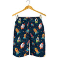 Rockets And Stars Pattern Print Men's Shorts