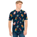 Rockets And Stars Pattern Print Men's T-Shirt