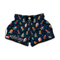Rockets And Stars Pattern Print Muay Thai Boxing Shorts