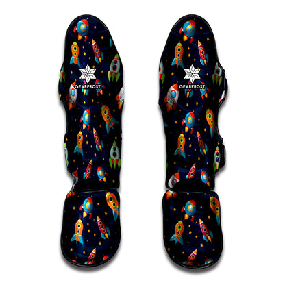 Rockets And Stars Pattern Print Muay Thai Shin Guard