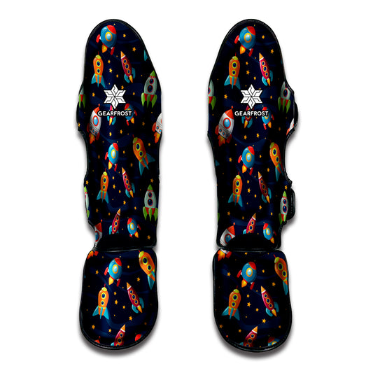 Rockets And Stars Pattern Print Muay Thai Shin Guard