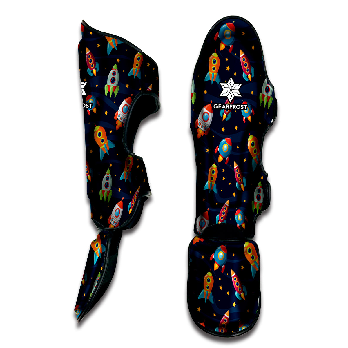 Rockets And Stars Pattern Print Muay Thai Shin Guard